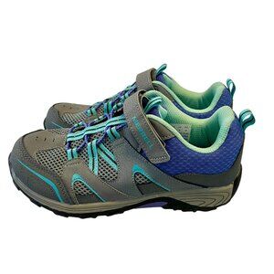 Merrell Trail Chaser Shoes Kids 5M Gray Teal Purple Hiking Sneakers Grip